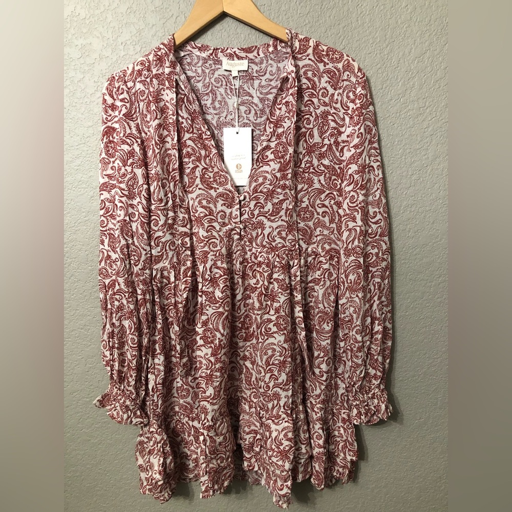 NWT Auguste Freya Eliza Mini Dress Paisley Pink - Large
